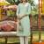 women sea green cotton kalamkari printed straight kurta