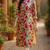women grey rayon blend floral printed straight kurta