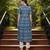 women blue rayon blend geometric printed a-line kurta