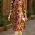 women grey rayon blend floral printed straight kurta