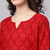 women red cotton ethnic motifs printed straight kurta