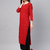 women red cotton ethnic motifs printed straight kurta