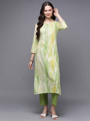 women cream viscose rayon abstract embroidered straight kurta 1