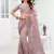 Embroidered Net Scalloped Lavender Saree With Matching Blouse Piece