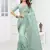 Embroidered Net Scalloped Sea Green Saree With Matching Blouse Piece