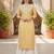 women yellow rayon blend bandhani printed straight kurta