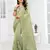 Embroidered Net Scalloped Green Saree With Matching Blouse Piece
