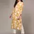 women yellow viscose rayon floral printed straight kurta