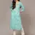women turquoise blue viscose rayon ethnic motifs embroidered straight kurta