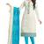 White Embroidered Lakda Jacquard  salwar with dupatta