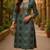 women green viscose rayon bandhani embroidered straight kurta