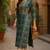 women green viscose rayon bandhani embroidered straight kurta