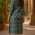 women green viscose rayon bandhani embroidered straight kurta