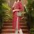 women pink viscose rayon bandhani embroidered straight kurta