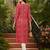 women pink viscose rayon bandhani embroidered straight kurta
