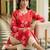 women coral cotton floral printed straight kurta