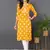 women yellow cotton tie & dye  embroidered straight kurta