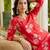 women coral cotton floral printed straight kurta