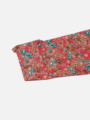 women pink viscose rayon floral printed straight kurta 5