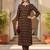 women maroon cotton paisley printed straight kurta