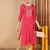 women pink viscose rayon bandhani embroidered straight kurta