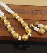 Designer gold plated pearl necklace set