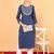 women navy blue cotton leheriya embroidered straight kurta