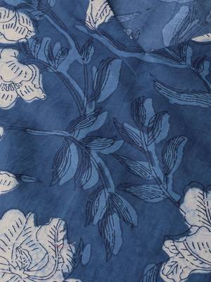 women blue rayon blend floral printed straight kurta 2