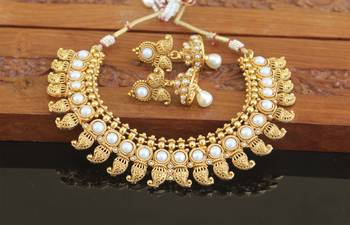 Designer gold plated mango necklace set 2