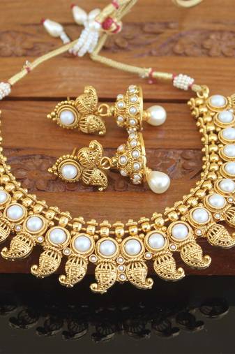 Designer gold plated mango necklace set