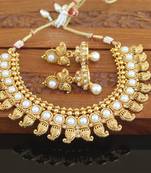 Designer gold plated mango necklace set