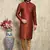 Maroon embroidered art silk kurta pajama