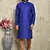 Blue plain art silk kurta pajama