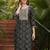 women black viscose rayon bandhani embroidered straight kurta