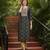 women black viscose rayon bandhani embroidered straight kurta