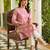 women pink cotton ethnic motifs printed straight kurta