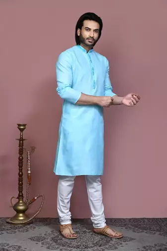 Firoza embroidered cotton kurta pajama