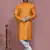 Mustard printed cotton kurta pajama
