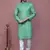 Green printed cotton kurta pajama