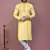 Yellow printed cotton kurta pajama