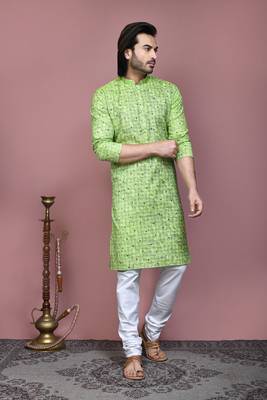 Pista printed cotton kurta pajama 4
