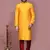 Yellow woven art silk kurta pajama