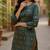 women green cotton paisley printed straight kurta