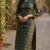 women green cotton paisley printed straight kurta