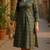 women green cotton paisley printed straight kurta