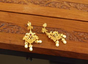 Designer gold plated cz necklace set 3