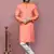 Orange plain cotton silk kurta pajama