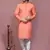 Orange plain cotton silk kurta pajama