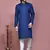 Blue plain cotton silk kurta pajama