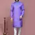 Purple plain cotton silk kurta pajama